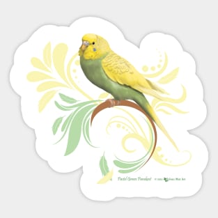 Pastel Green Parakeet Sticker